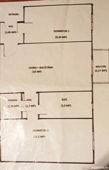 Apartament cu 2 camere zona centrala - 1