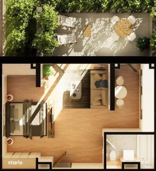 Apartament 1 CAM, SU 43.98MP si GRADINA , zona INTRE LACURI - 3