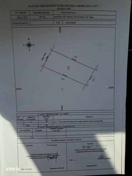 Teren de 589 mp, în Călinești