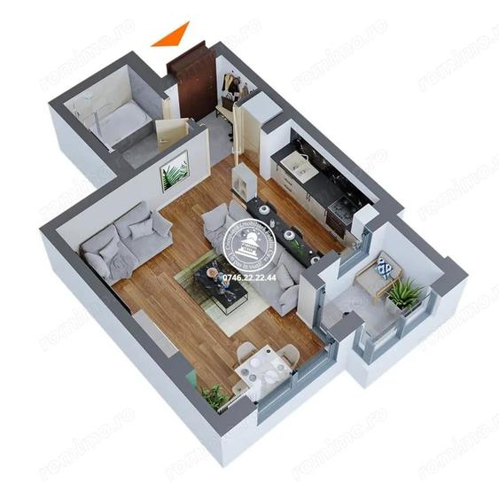 Apartament 1 camera de vanzare Dacia, - 4