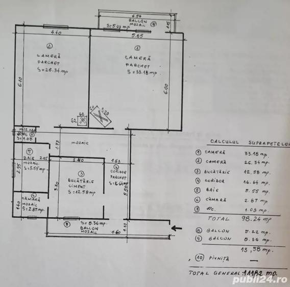 Vand apartament 2 camere, str. Horea col? cu Caragiale - 2