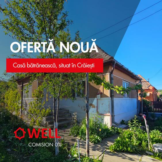Casă individuală cu 2 camere cu Teren 1150 Mp în Crăiești