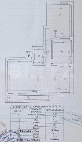 Apartament 3 camere, 79 mp, zona Bucium - 15