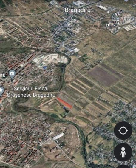 Teren Bragadiru 2500 mp. arabil 10x250m. Plantat grau - 1