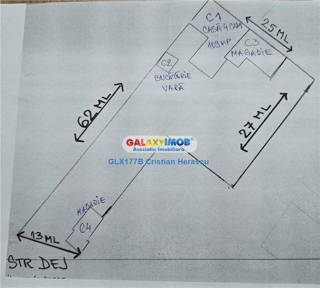 Casa 100 mp 4 camere teren 1100 mp Chitila Str Dej - 2
