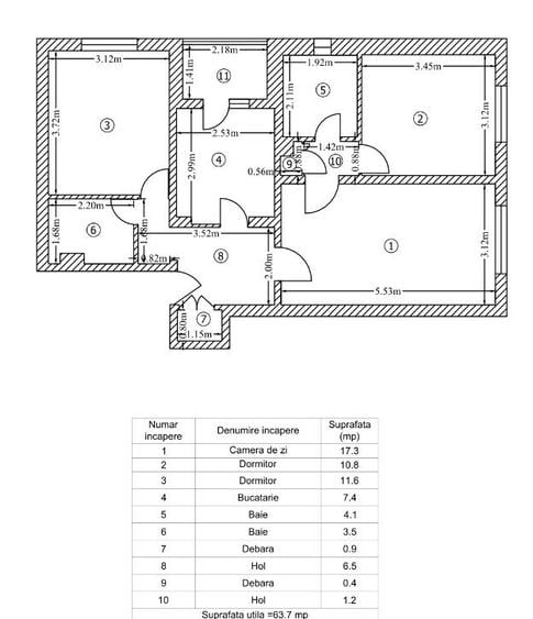 Apartament 3 cam,2 bai,ct+ac,1986 reab,Colentina-Parc Plumbuita - 7