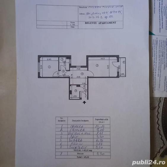 Vind apartament 2 Zona 1Decembrie 1918camere - 1