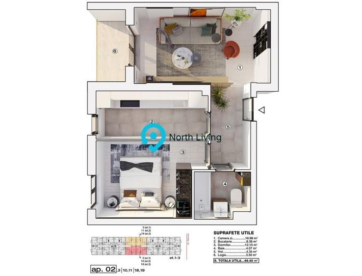 2 camere nou, 49 mp, balcon, Prelungirea Ghencea - 9