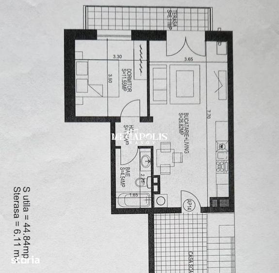 Apartament cu 2 camere în Central