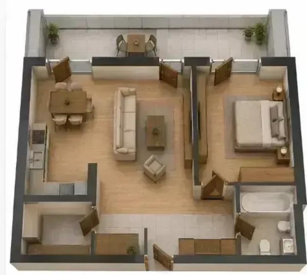 Apartament 2 camere sut 76,18mp,Bloc boutique,Metrou Pipera,Comision 0% - 6