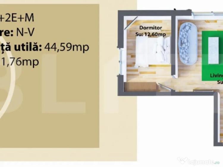 Apartament 2 camere, 44,59 mp, nou, Zona Ipotesti - 1