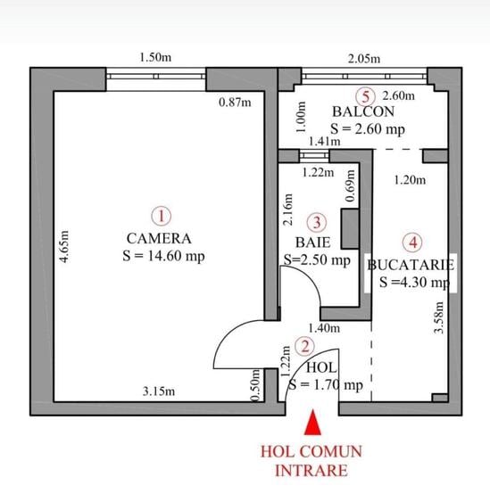 Garsoniera de vanzare, etaj 1 ,Stefan cel Mare. - 5