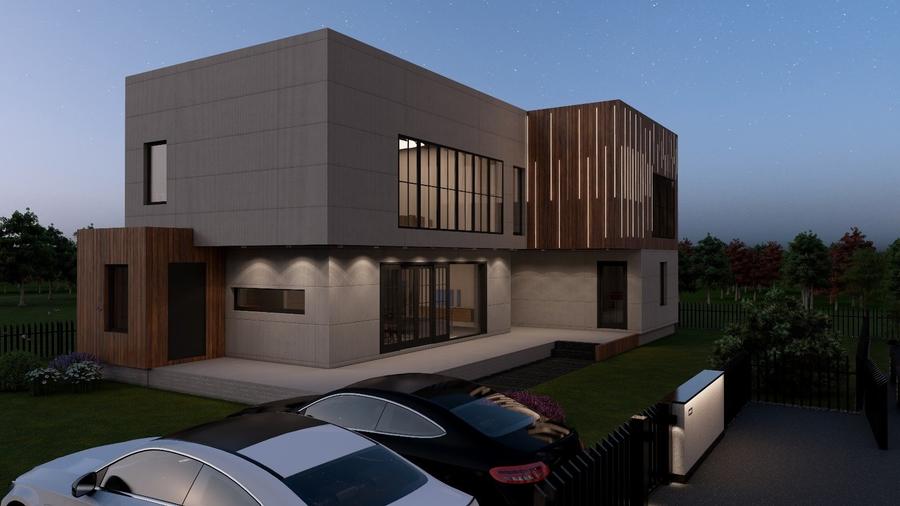 Casă Modernă 5 Camere | 200 mp | Teren 450 mp | Geamuri Mari, design industrial - 2