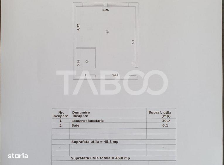 Studio de vanzare 46 mp utili constructie noua 2025 - 1