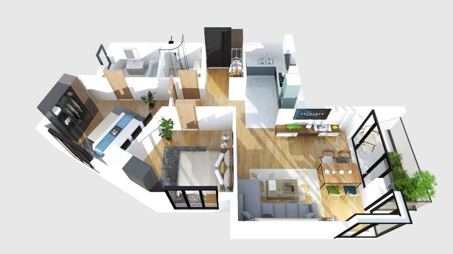 Apartament cu 3 camere semidecomandat în Moșilor