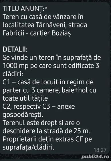 Casă cu 3 camere cu Teren 500 Mp în Central