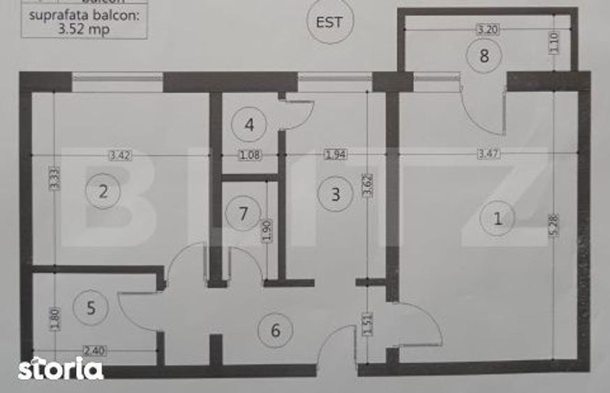 Apartament cu 2 camere în Tudor
