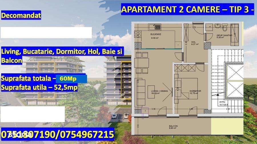 Apartament cu 2 camere în Central