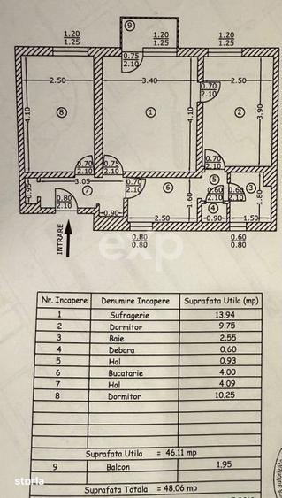 Apartament cu 3 camere decomandat, mobilat în Războieni