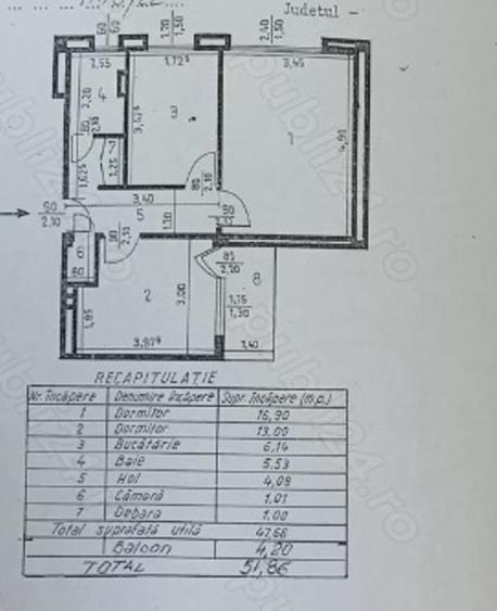 Apartament cu 2 camere decomandat în Berceni