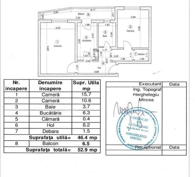 Apartament cu 2 camere decomandat în Gării
