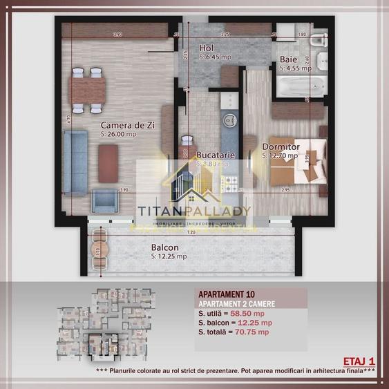 2 CAM–71mp–Titan-Pallady–Metrou–Etaj 1–Decomandat–Centrala termica+Bonus parcare - 5