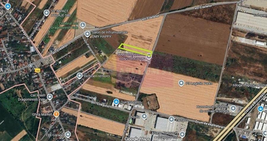 Teren Construcții intravilan de 5050 mp, în Dragomirești-Vale