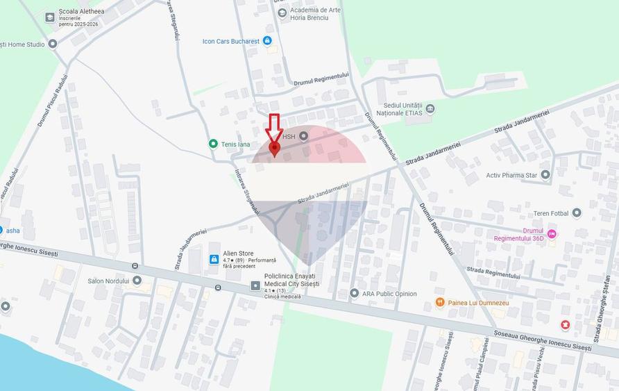 Teren Construcții intravilan de 498 mp, în Sisești