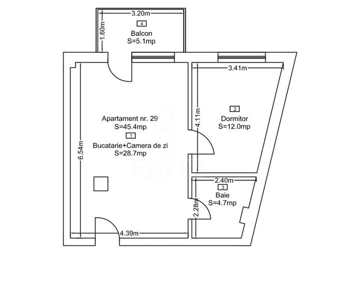 Apartament cu 2 camere semidecomandat în Mărăști