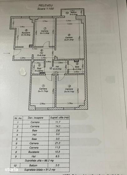 Apartament cu 4 camere decomandat în Lunei