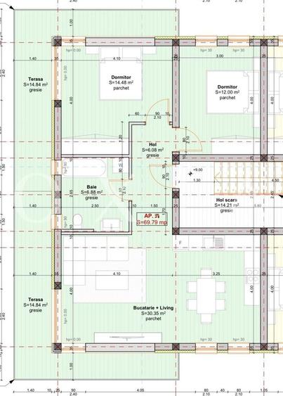 Apartament cu 3 camere semidecomandat în Giroc