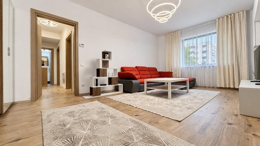 Apartament cu 3 camere semidecomandat, mobilat în Băneasa