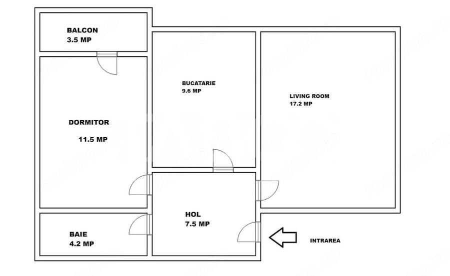 Apartament cu 2 camere decomandat în Ștrand