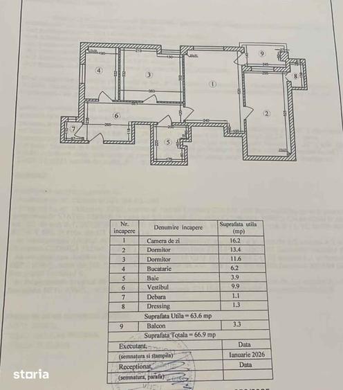 Apartament cu 3 camere în Militari