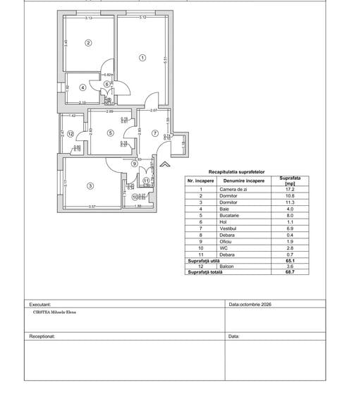 Apartament cu 3 camere semidecomandat în Drumul Taberei