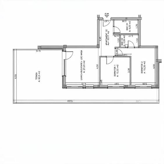 Apartament cu 3 camere decomandat în Florești