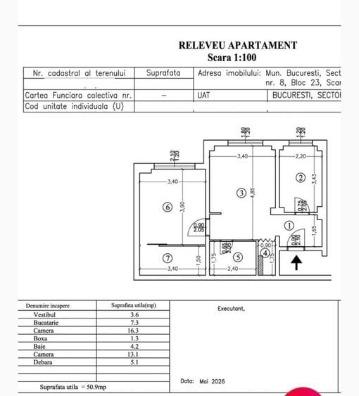 Apartament cu 2 camere semidecomandat în Sud