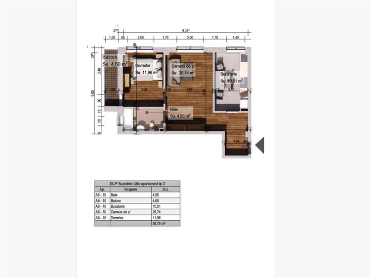Apartament cu 2 camere decomandat în Burdujeni