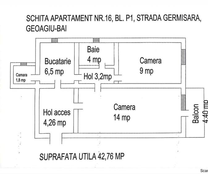 Apartament cu 2 camere decomandat în Geoagiu-Băi
