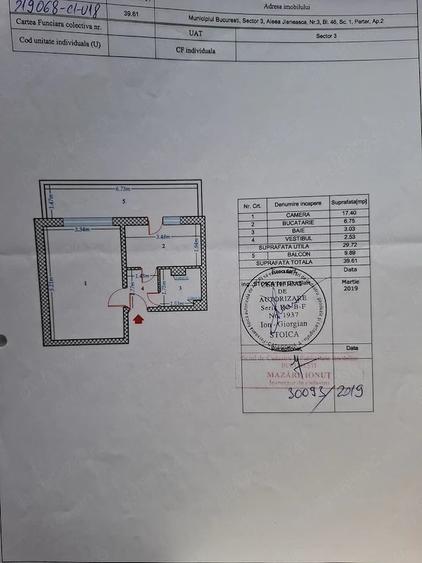 Garsonieră decomandată în Sud