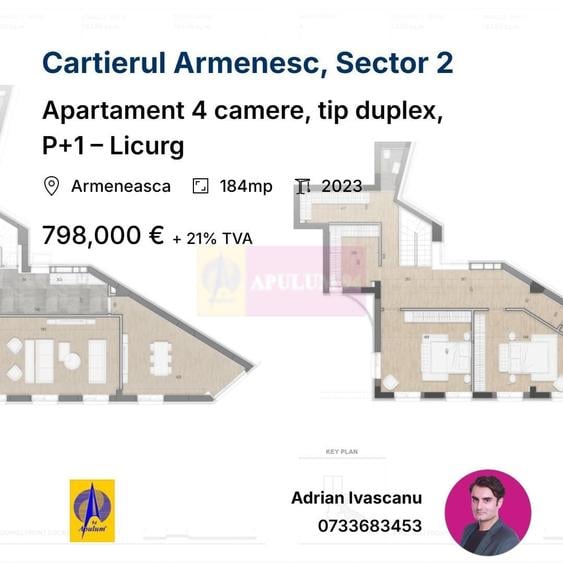 Apartament 4 camere, tip duplex, P+1 – Licurg - 1