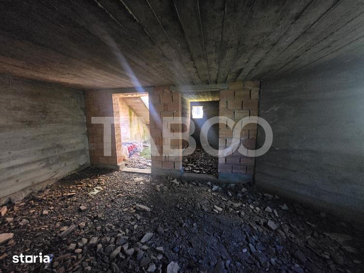 Teren de vanzare 436mp intravilan fundatie si cu proiect casa Rasinari - 6