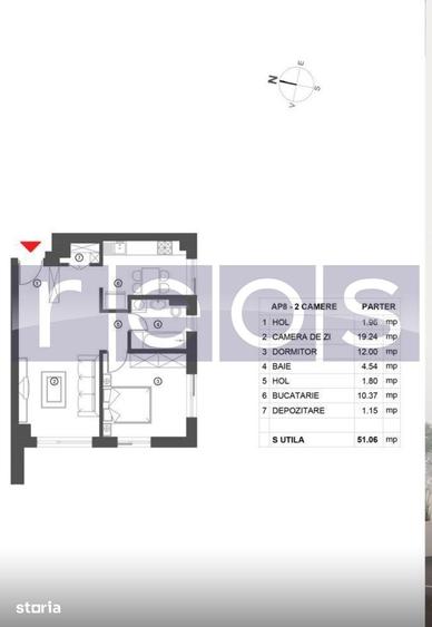 Apartament cu 2 camere în Herăstrău