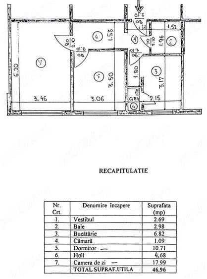 Apartament cu 2 camere decomandat, mobilat în Giurgiului