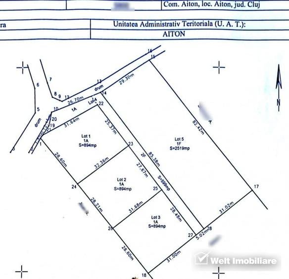 Teren agricol extravilan de 2519 mp, în Aiton