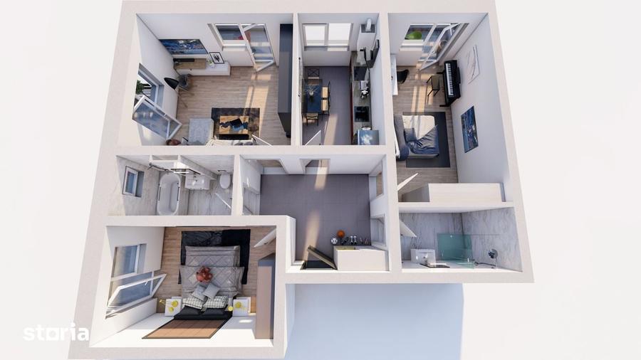 Apartament cu 3 camere în Sânpetru