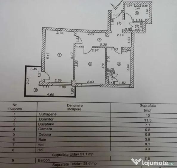 Apartament 2 Camere, 59 mp, Mazepa 2 Etaj 3 - 4