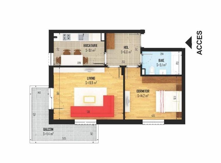 2 camere decomandat, gata de mutat, toate utilitatile, comision 0% - 7