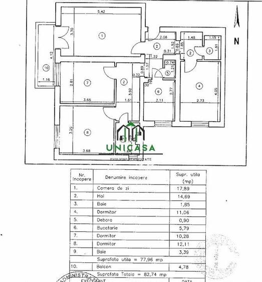 Apartament cu 4 camere decomandat în Nord