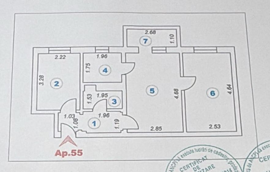 Apartament cu 3 camere semidecomandat în Inel II